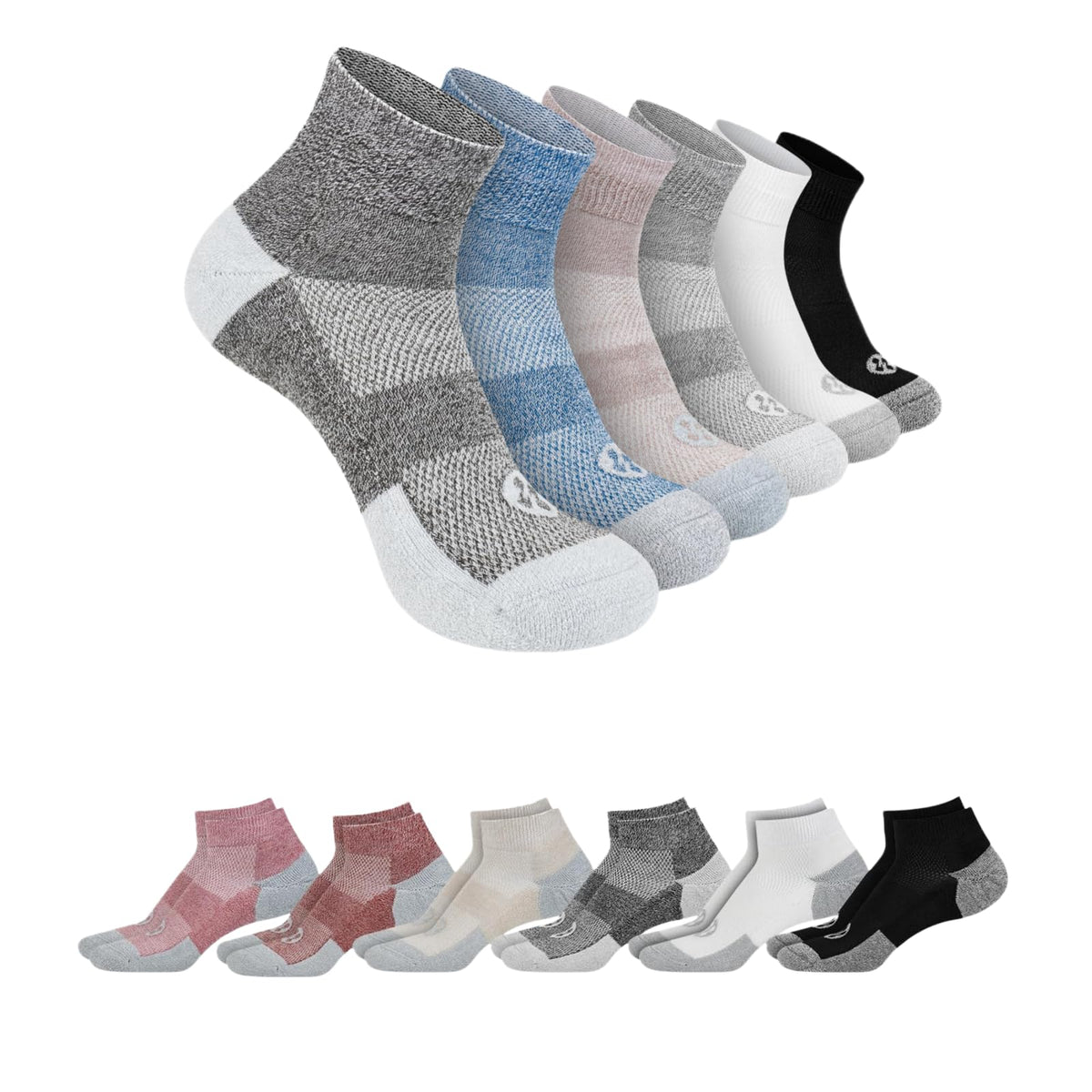 Diabetic Socks for Men, 12 Pairs Ankle & Low Cut Size 9-15 G549