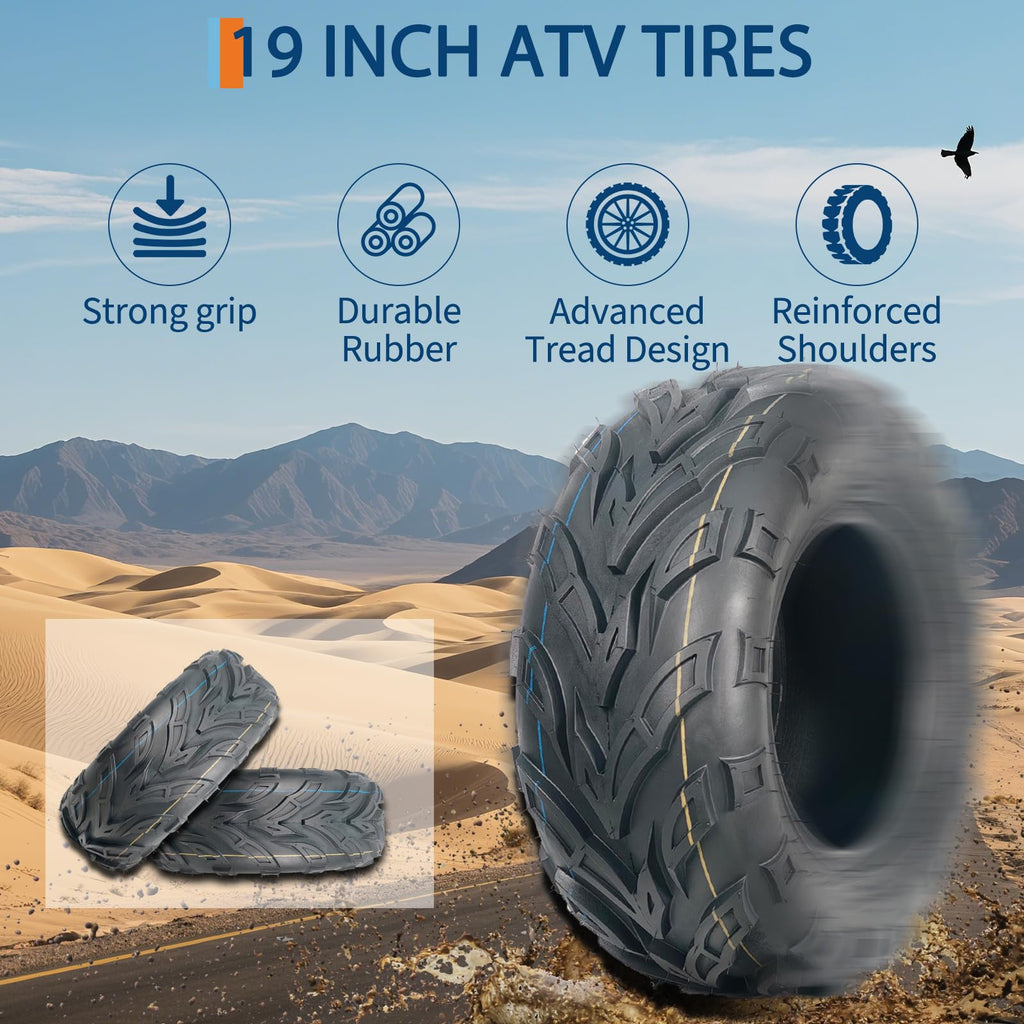 Set of 2 19x7-8 Tubeless ATV Tires M4139