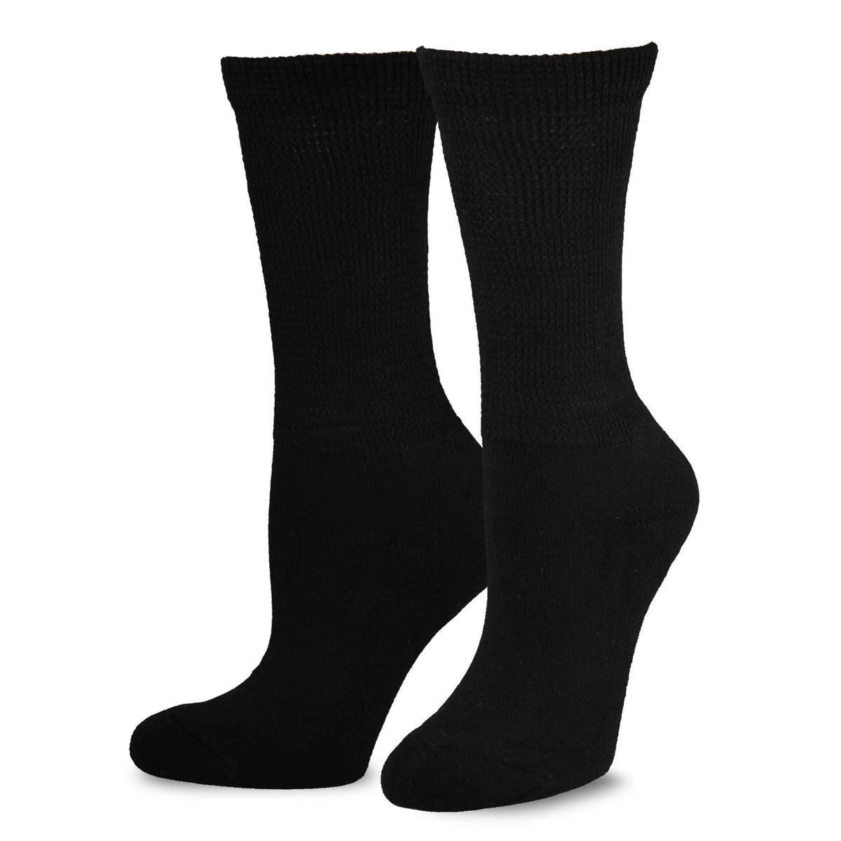 Viscose Bamboo Diabetic Crew Socks 3-Pairs Black G296