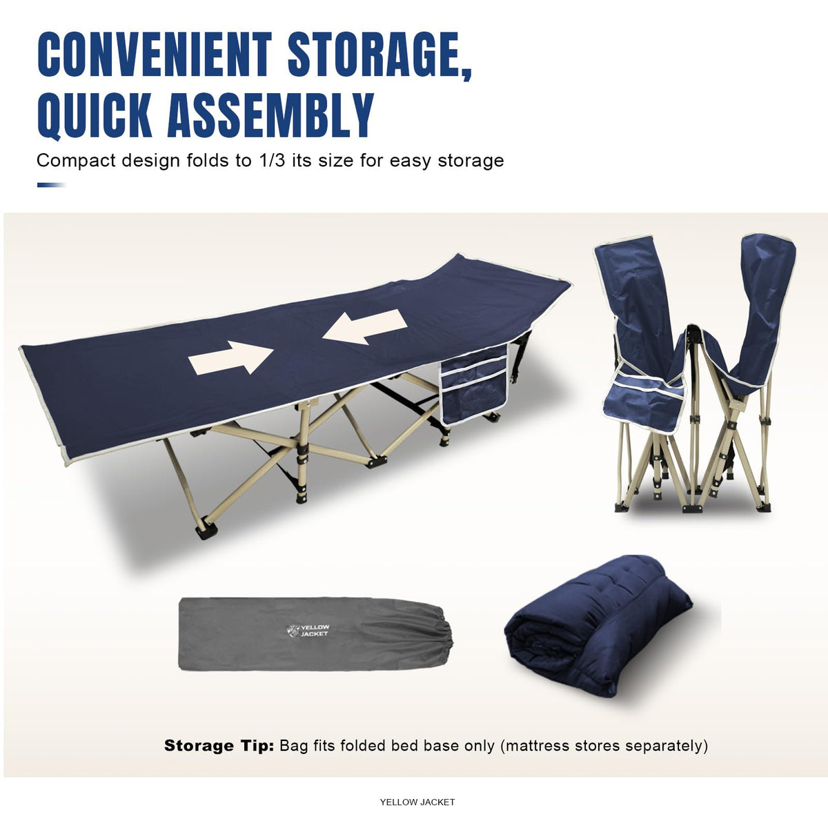 Folding Camping Cot with Mattress and Carry Bag K964