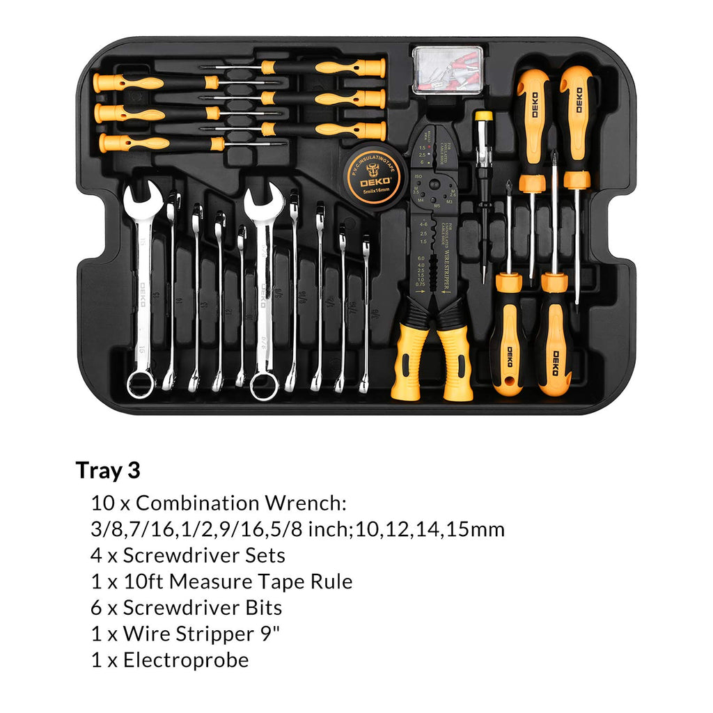 258 Piece Rolling Tool Box Socket Wrench Hand Tool Set S388542