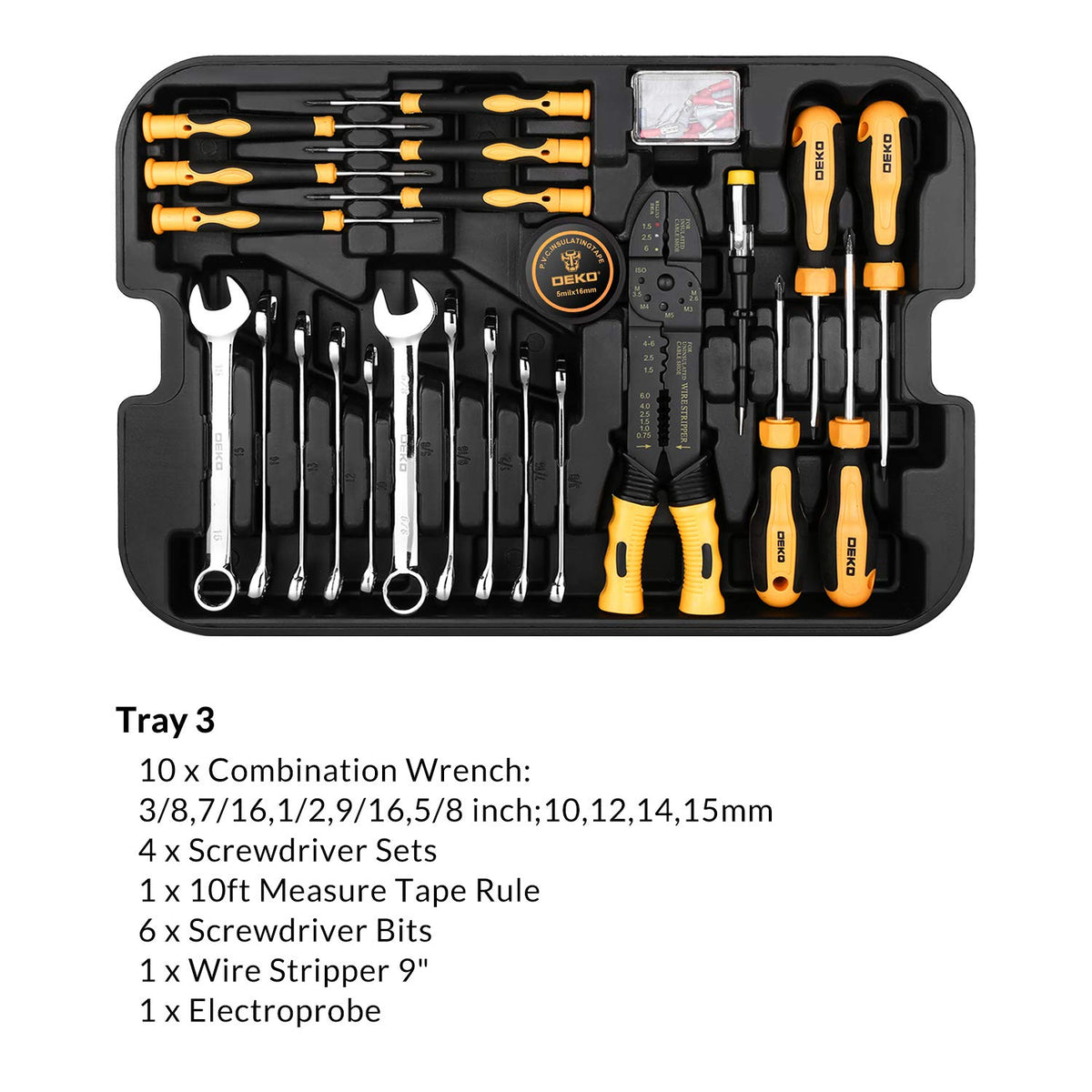 258 Piece Rolling Tool Box Socket Wrench Hand Tool Set S388542