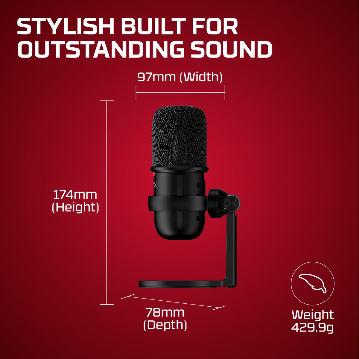 USB Condenser Gaming Microphone, Cardioid, Black F91730
