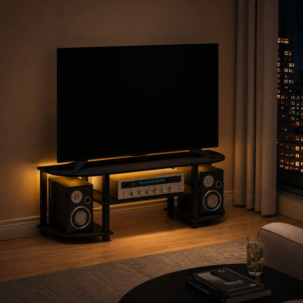 Black 3-Tier TV Stand for 55 Inch TV Q316889