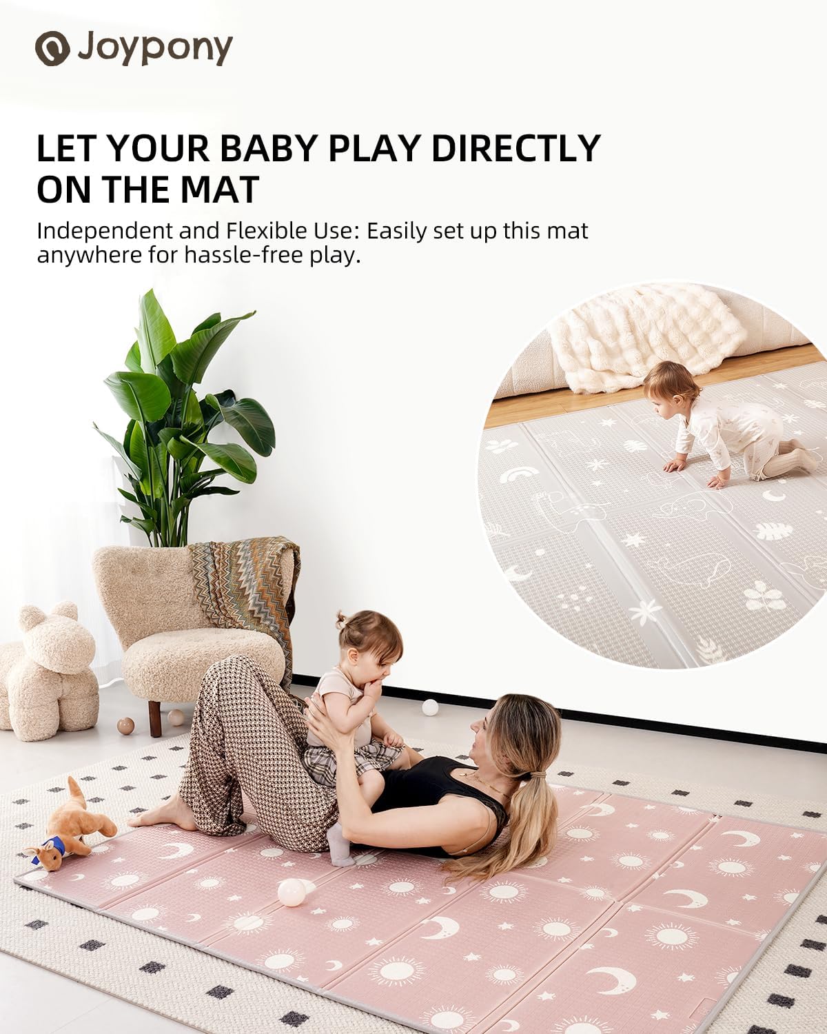 Baby Playpen with Mat 50x50 in Beige R753