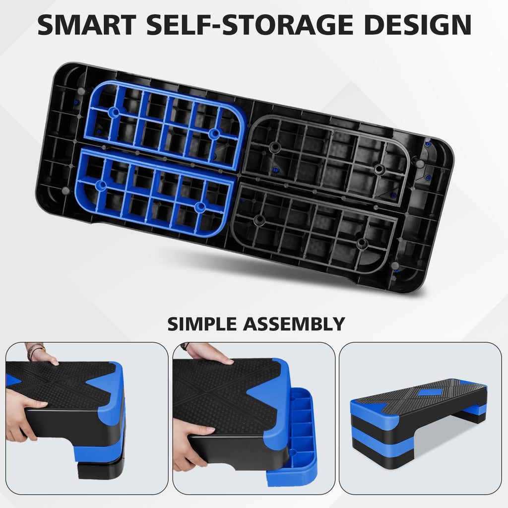 27" Adjustable Aerobic Step Platform with 4 Risers X746