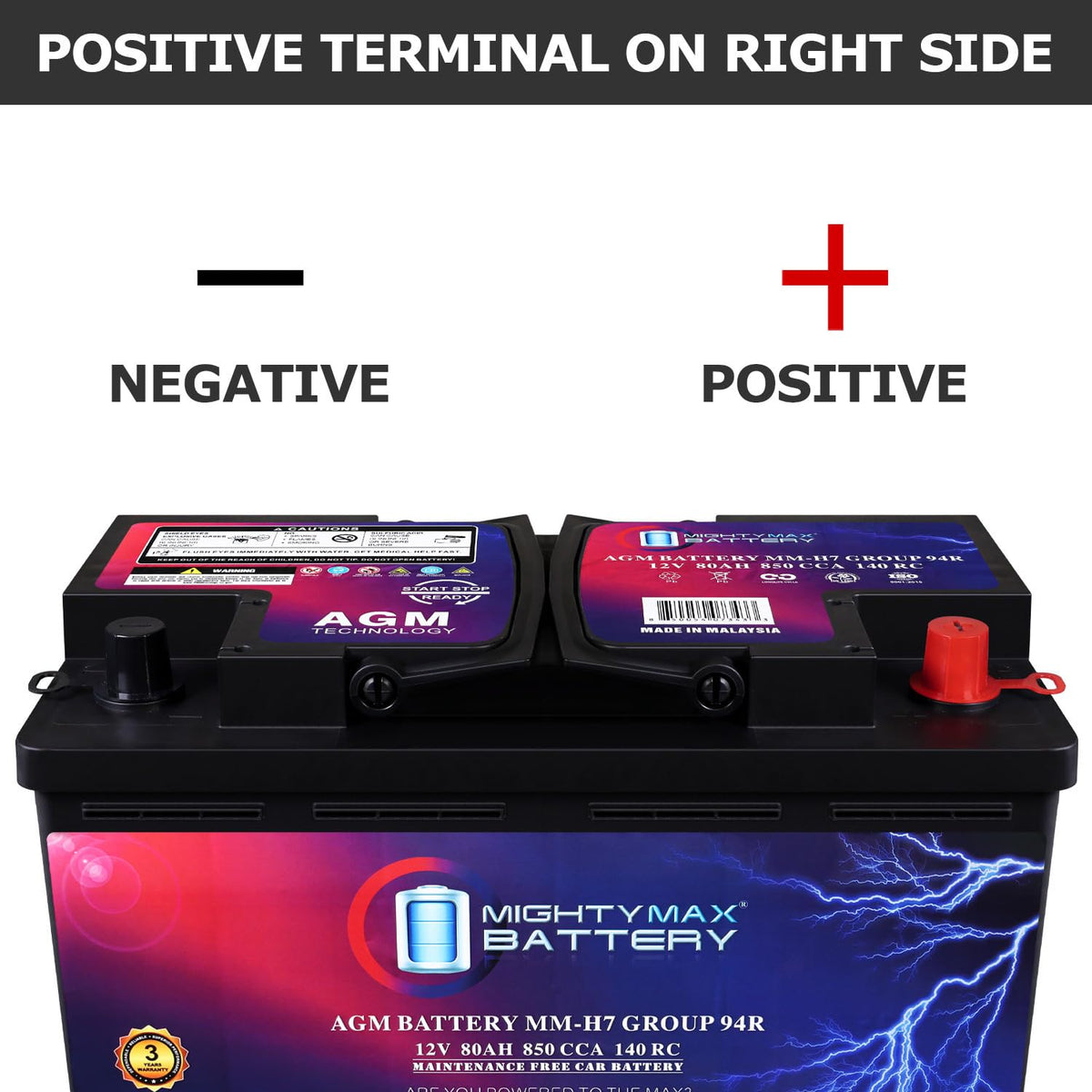 12V 80AH 850 CCA Replacement Battery S5918