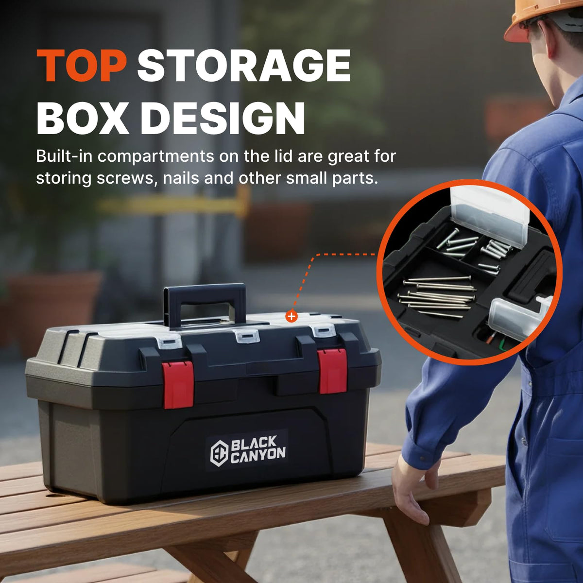 19 Inch Plastic Portable Tool Box with Handle E161917