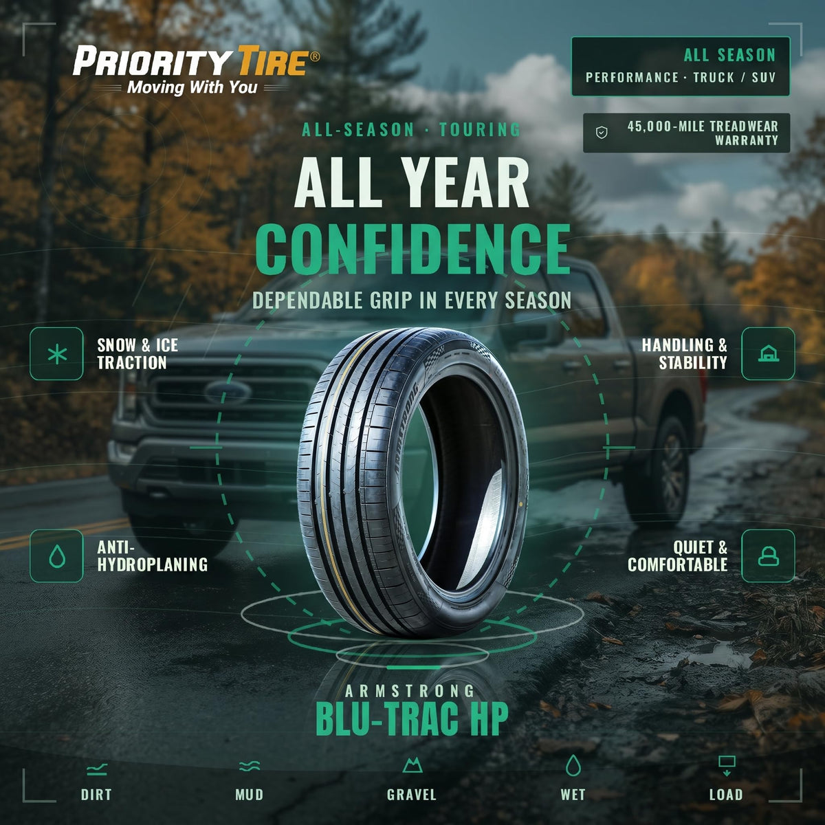 235/45R18 98W XL All Season Passenger Tire B12673