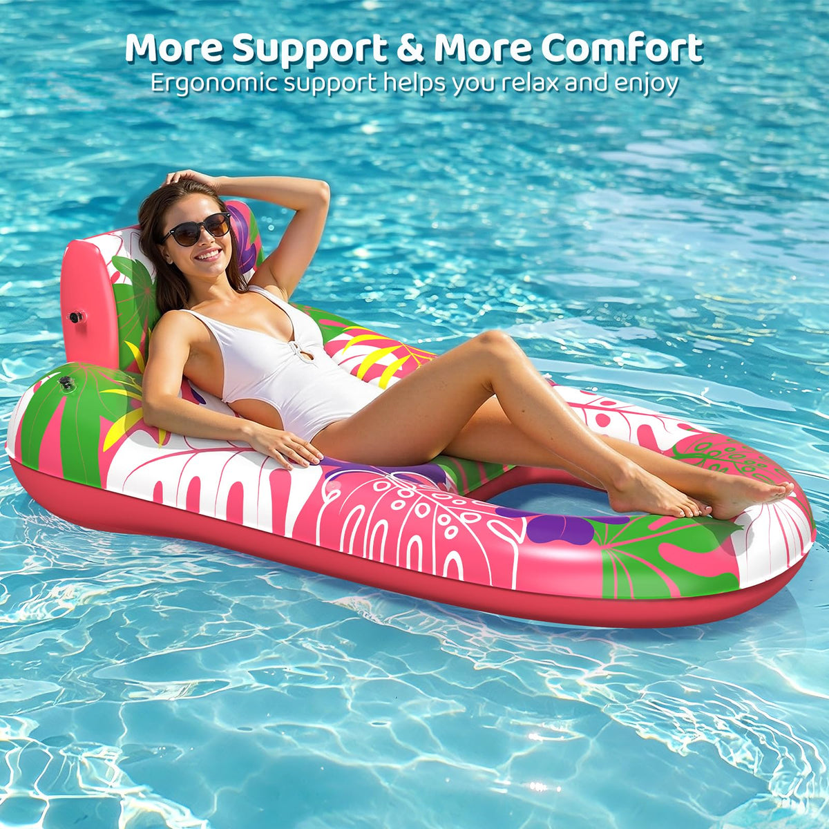 2 Pack Inflatable Pool Floats with Cup Holders I88163