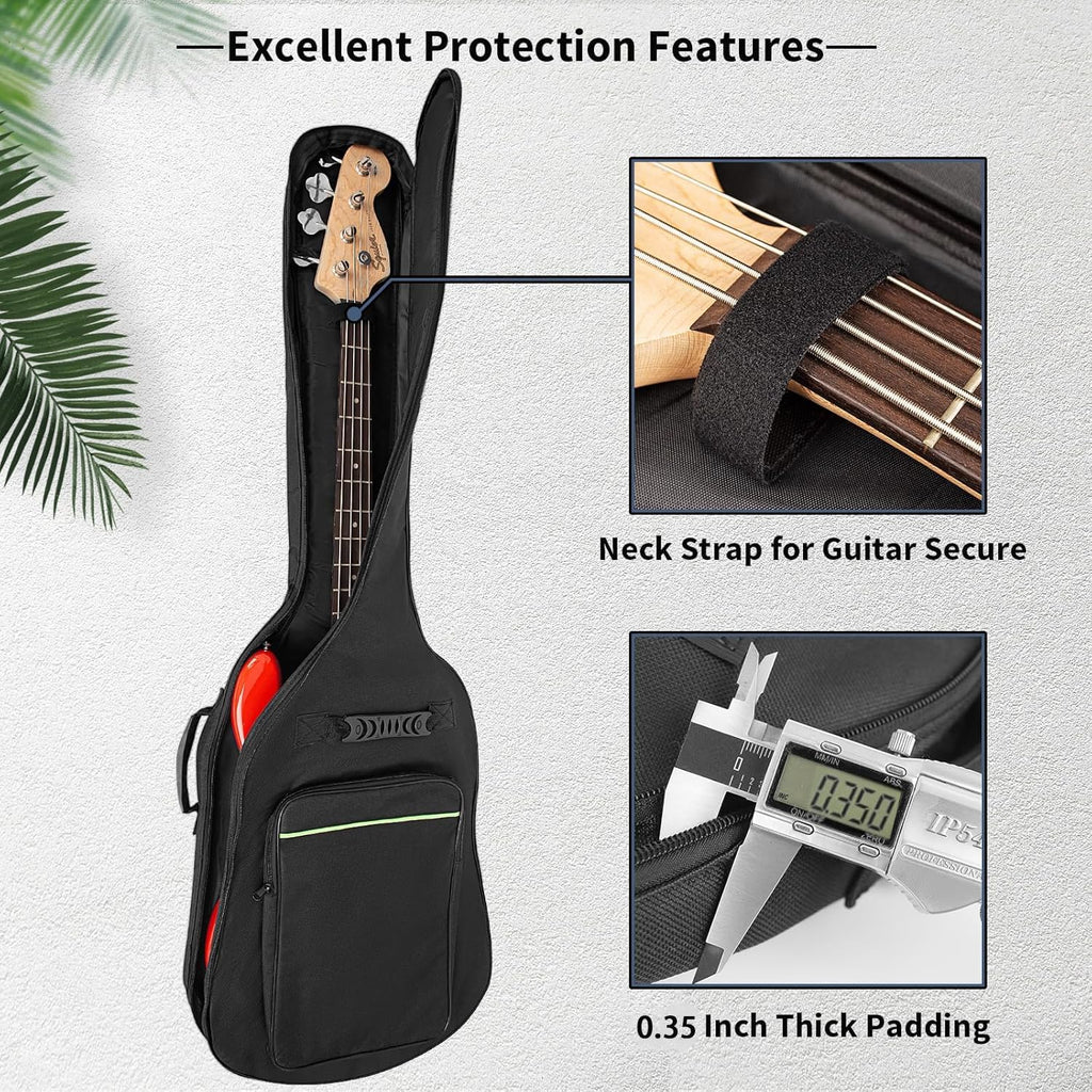 Black Waterproof Padded Electric Bass Guitar Gig Bag T8956