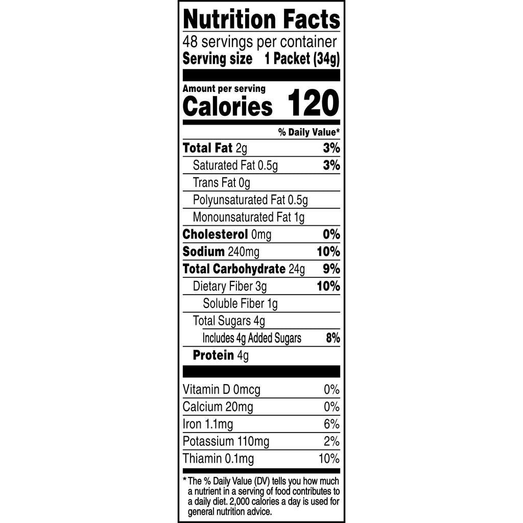 Instant Oatmeal Lower Sugar Maple Brown Sugar 1.19 Ounce Pack of 48 G3497