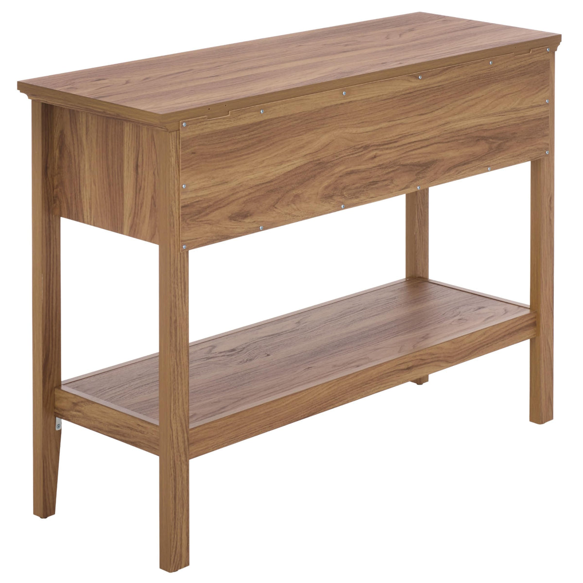 Oak 2-Drawer Console Table with Shelf Storage U768
