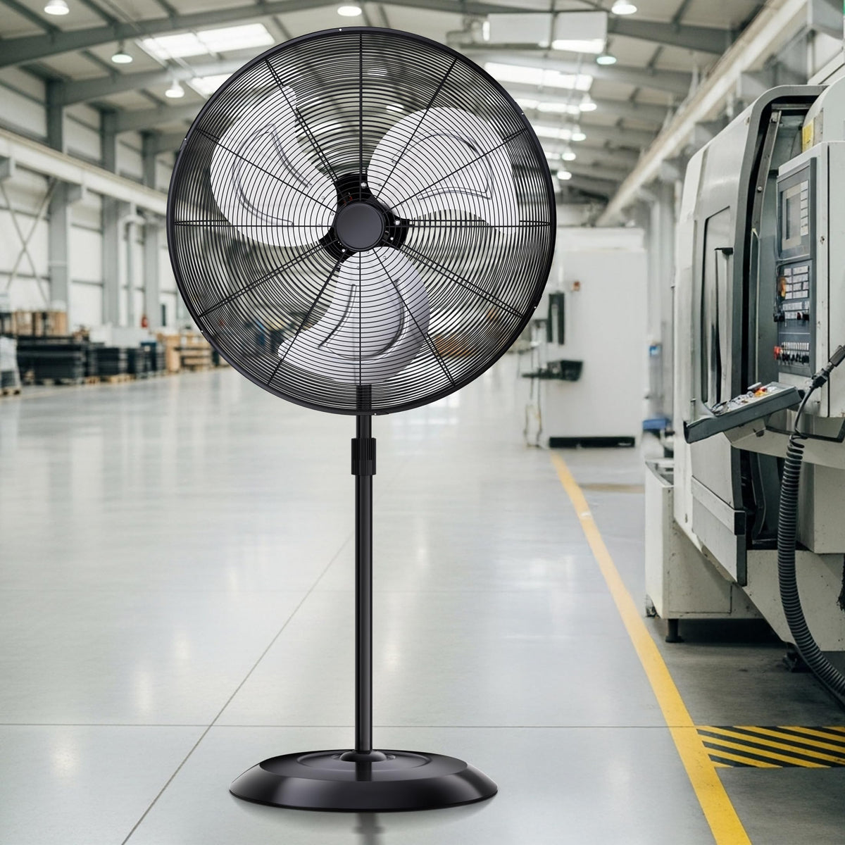 24" High Velocity Oscillating Pedestal Fan, 8000 CFM 3-Speed Standing Fan Z9938