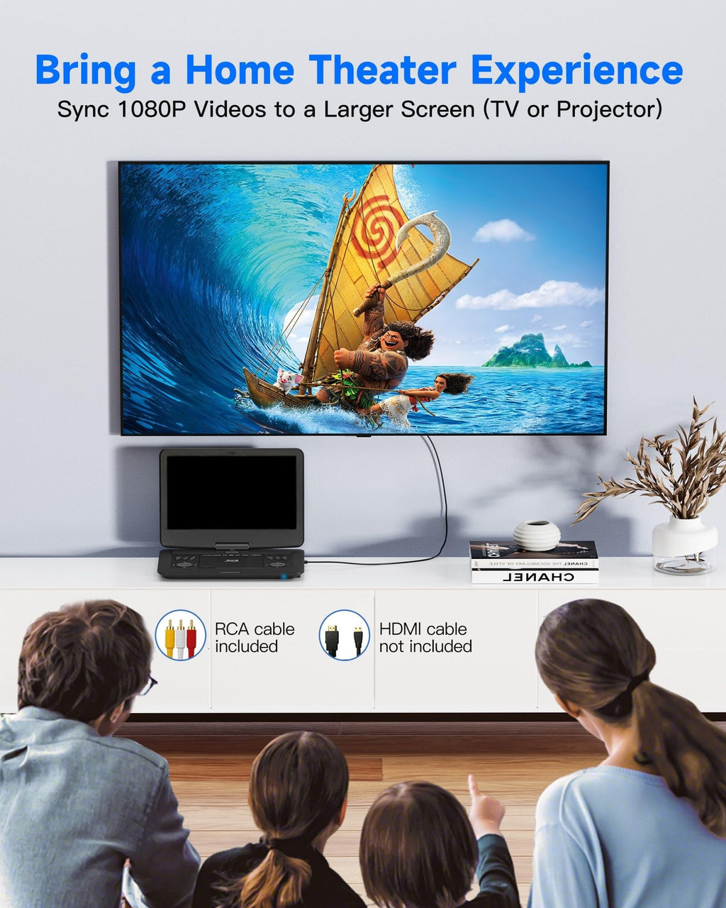 16.9" Portable Blu Ray Player with 14.1" 1080P Swivel Screen M1640
