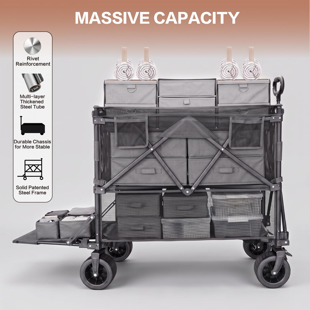 600L Foldable Collapsible Wagon Cart with Wheels R654975