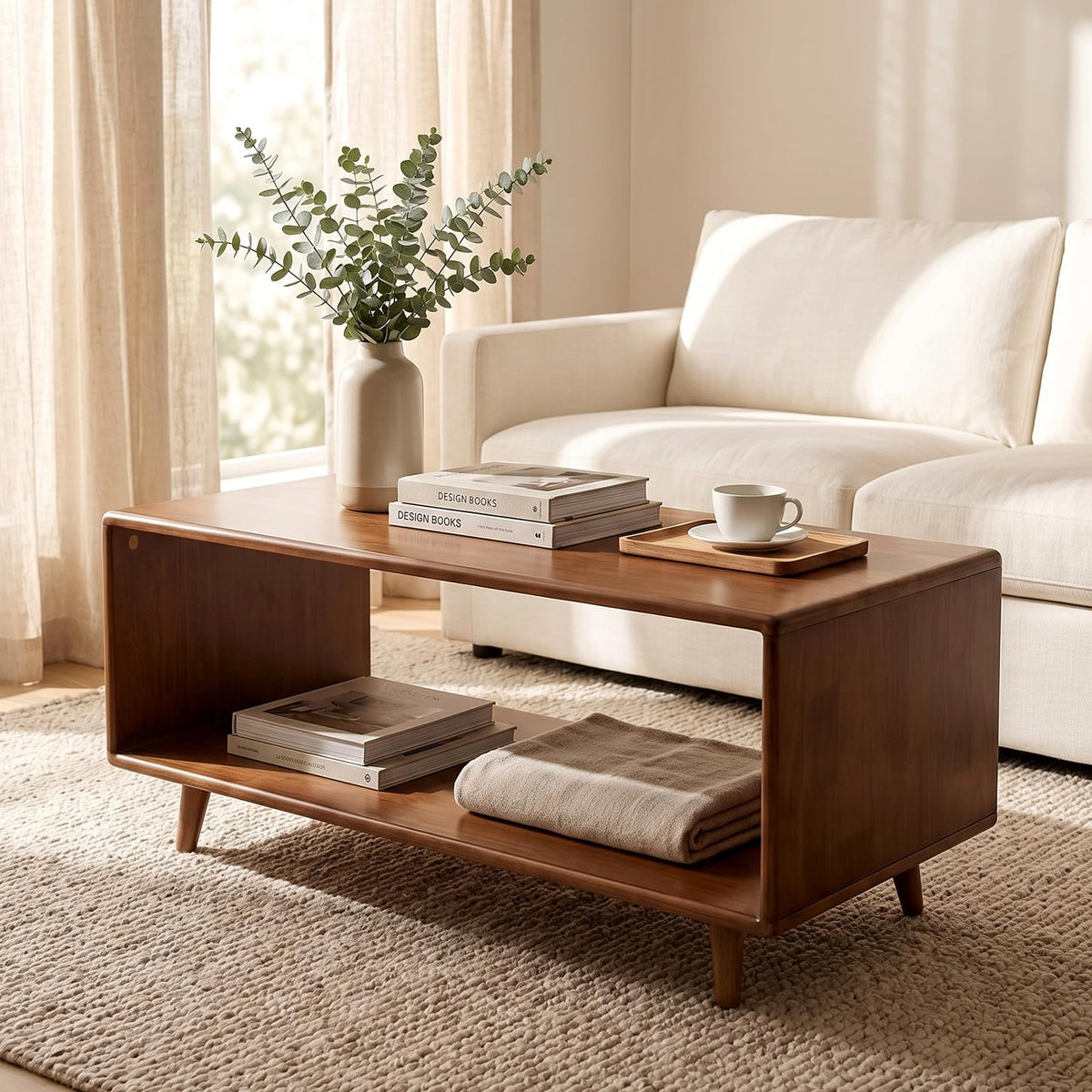 39" Rectangular Solid Wood Coffee Table Z885495