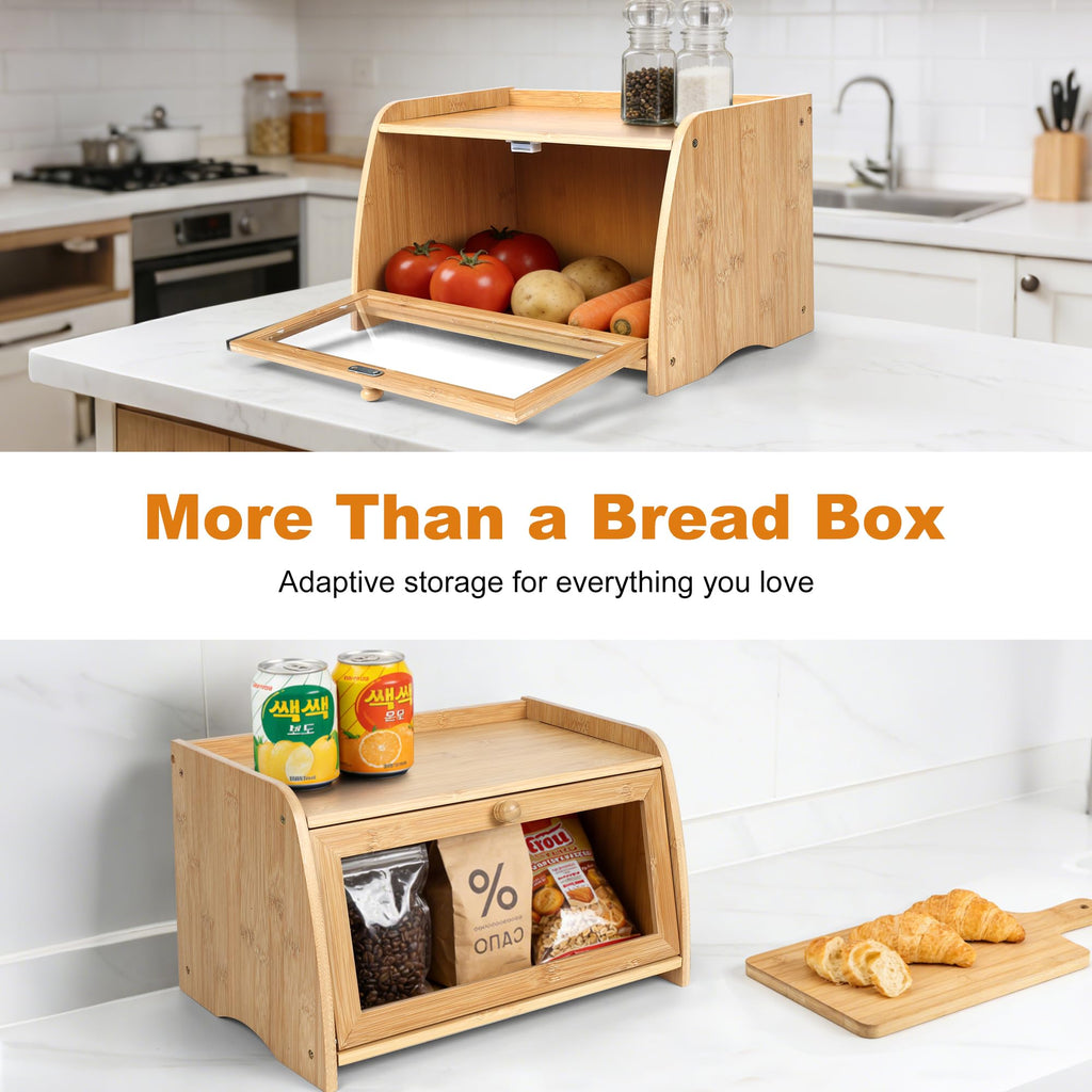Large Bamboo Bread Box K7609