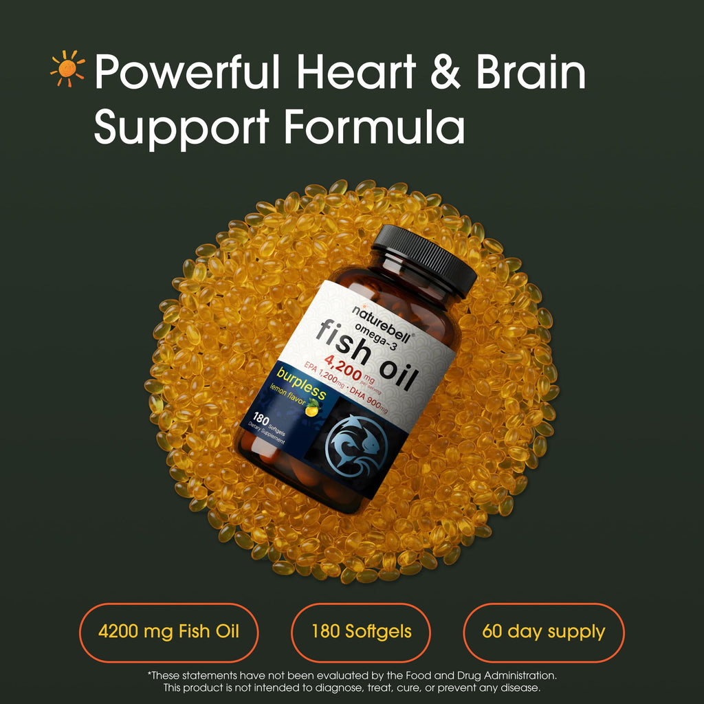 Omega-3 Fish Oil 180 Softgels Lemon Flavor Q5381