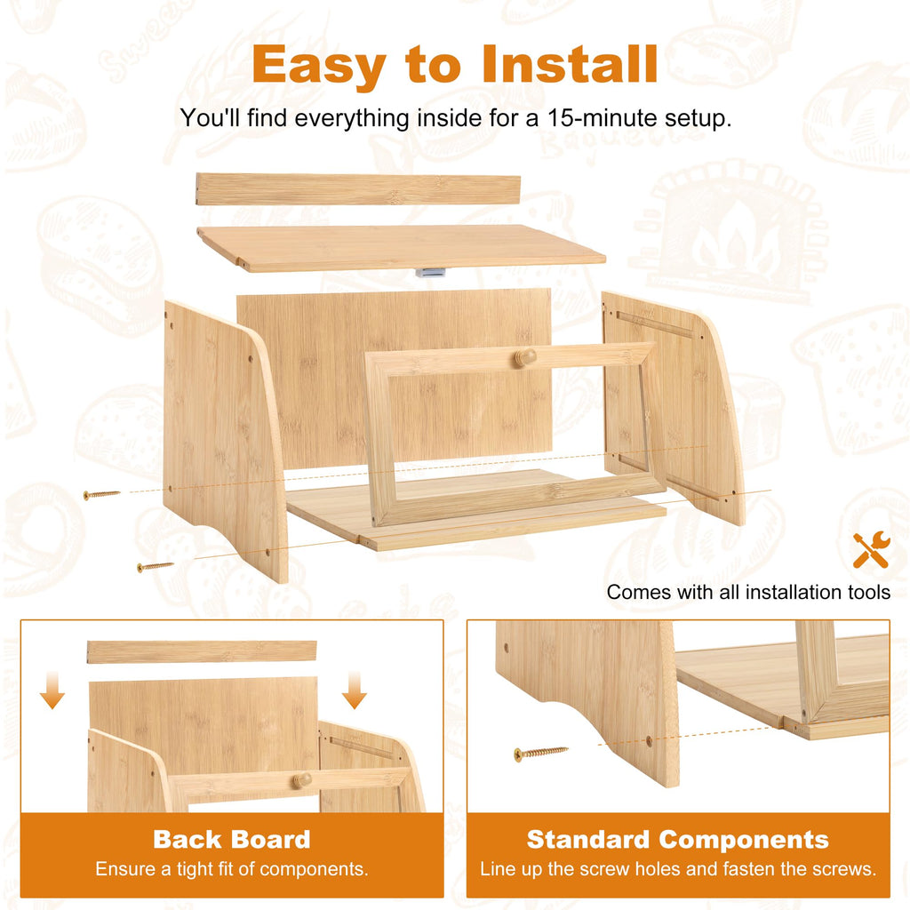 Large Bamboo Bread Box K7609