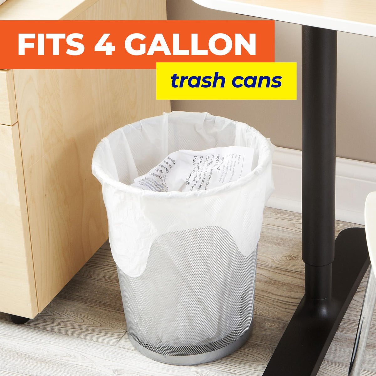 4 Gallon Trash Bags, White, Fresh Linen Scent, 80ct V5270