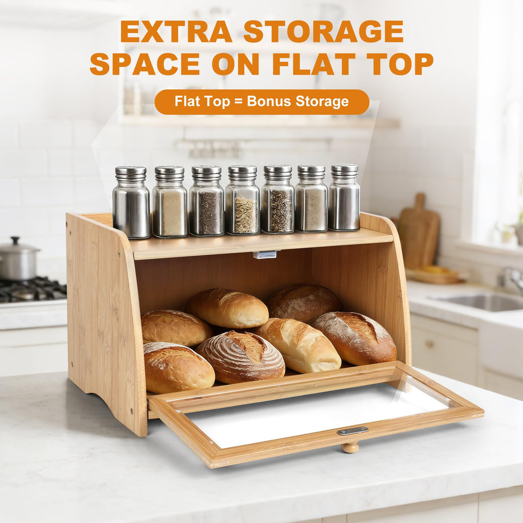 Large Bamboo Bread Box K7609
