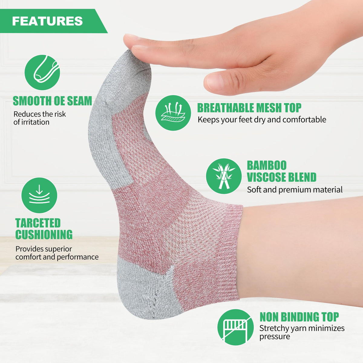 Diabetic Socks for Men, 12 Pairs Ankle & Low Cut Size 9-15 G549