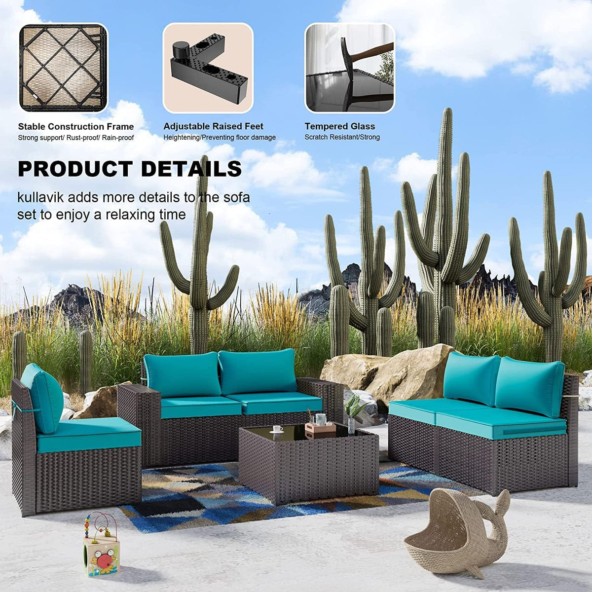 12PCS PE Wicker Rattan Sectional Sofa N341679