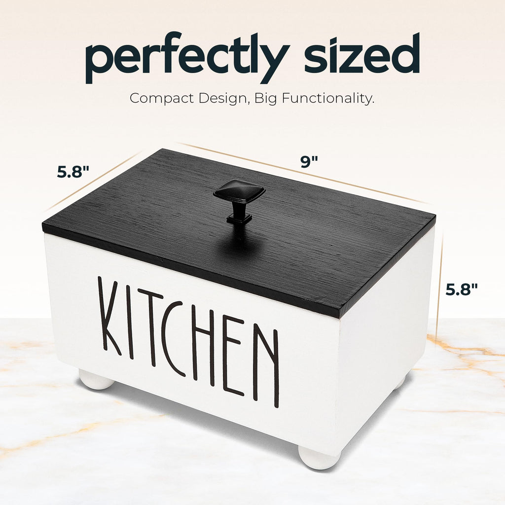 Solid Wood Kitchen Storage Bin with Lid I61124