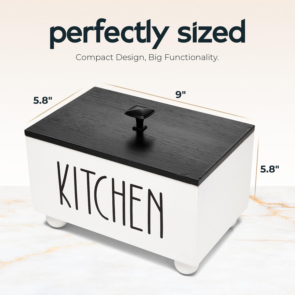 Solid Wood Kitchen Storage Bin with Lid I61124