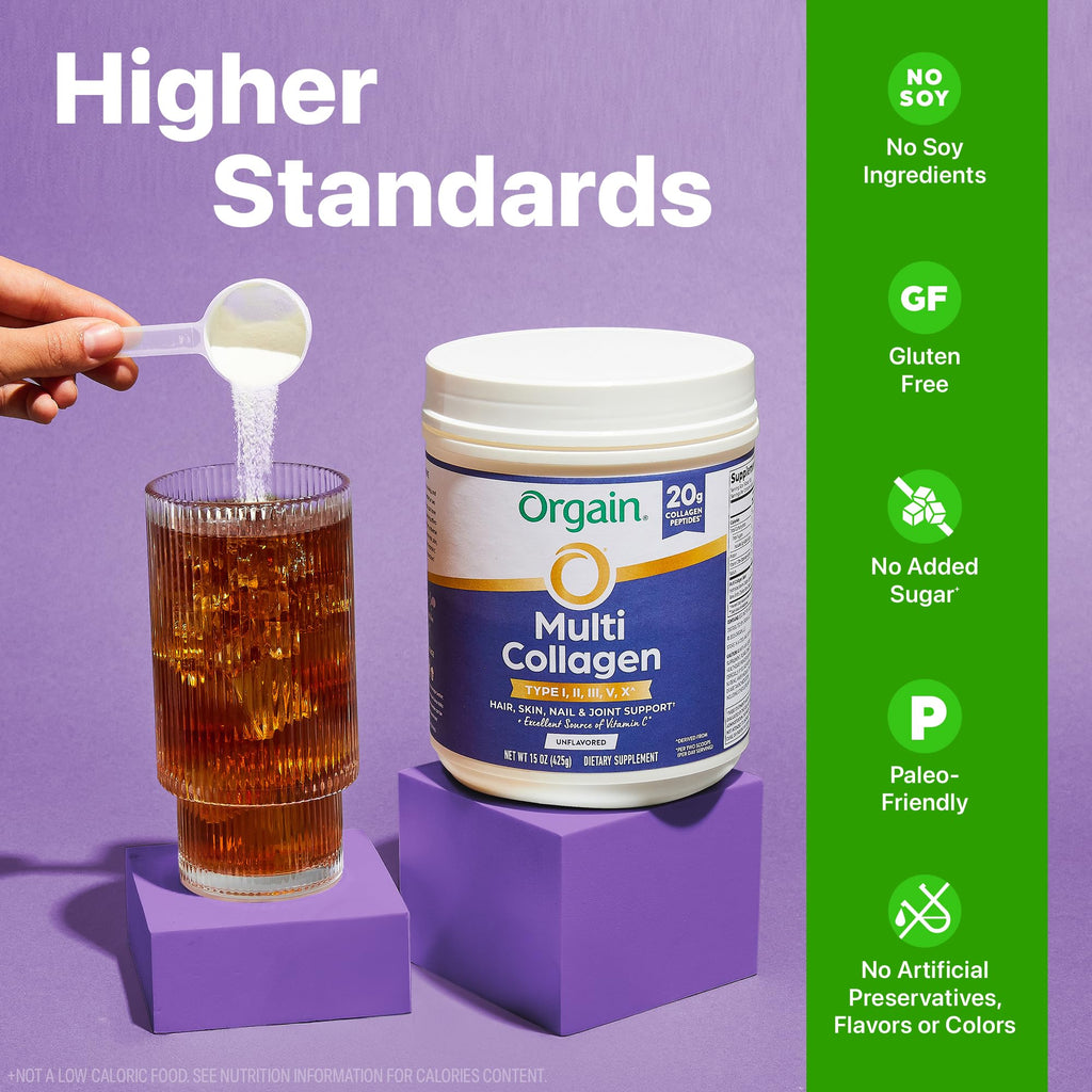 Unflavored Hydrolyzed Multi Collagen Peptides Powder 15oz S82793
