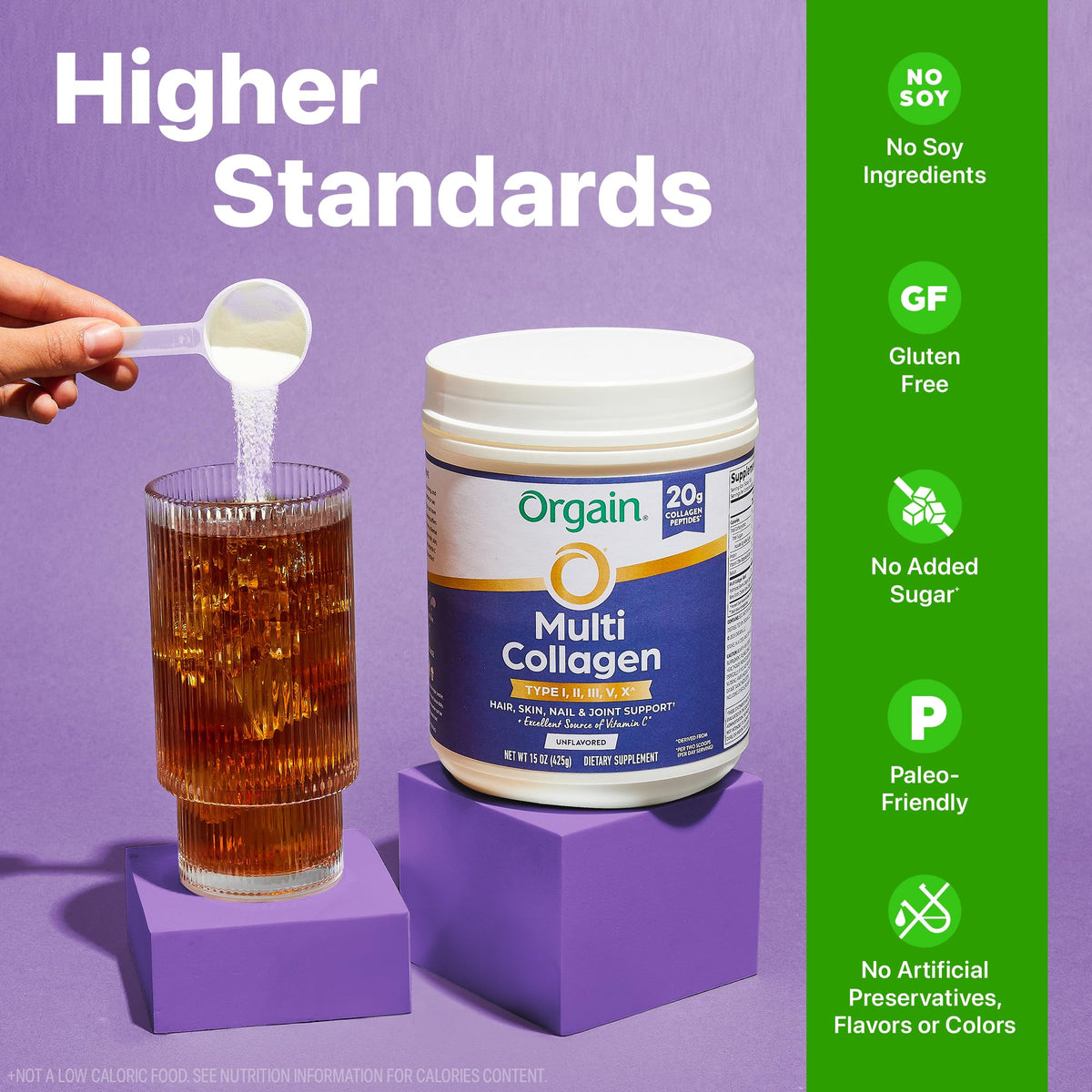 Unflavored Hydrolyzed Multi Collagen Peptides Powder 15oz S82793