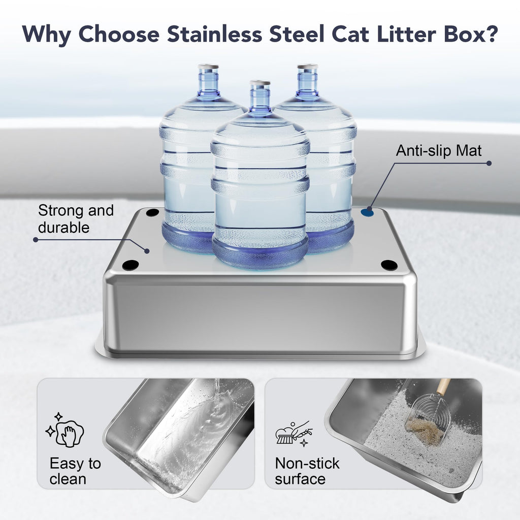Stainless Steel Enclosed Cat Litter Box M5836