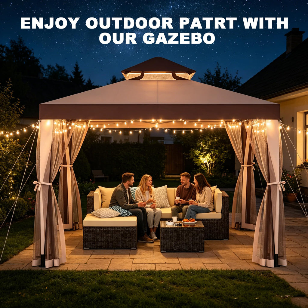 10×10 Outdoor Gazebo Canopy Tent G30995