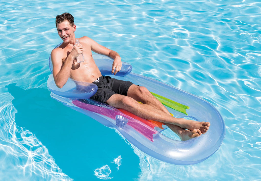 Inflatable Lounge Blue & Pearlescent Silver 2 Pack R1560