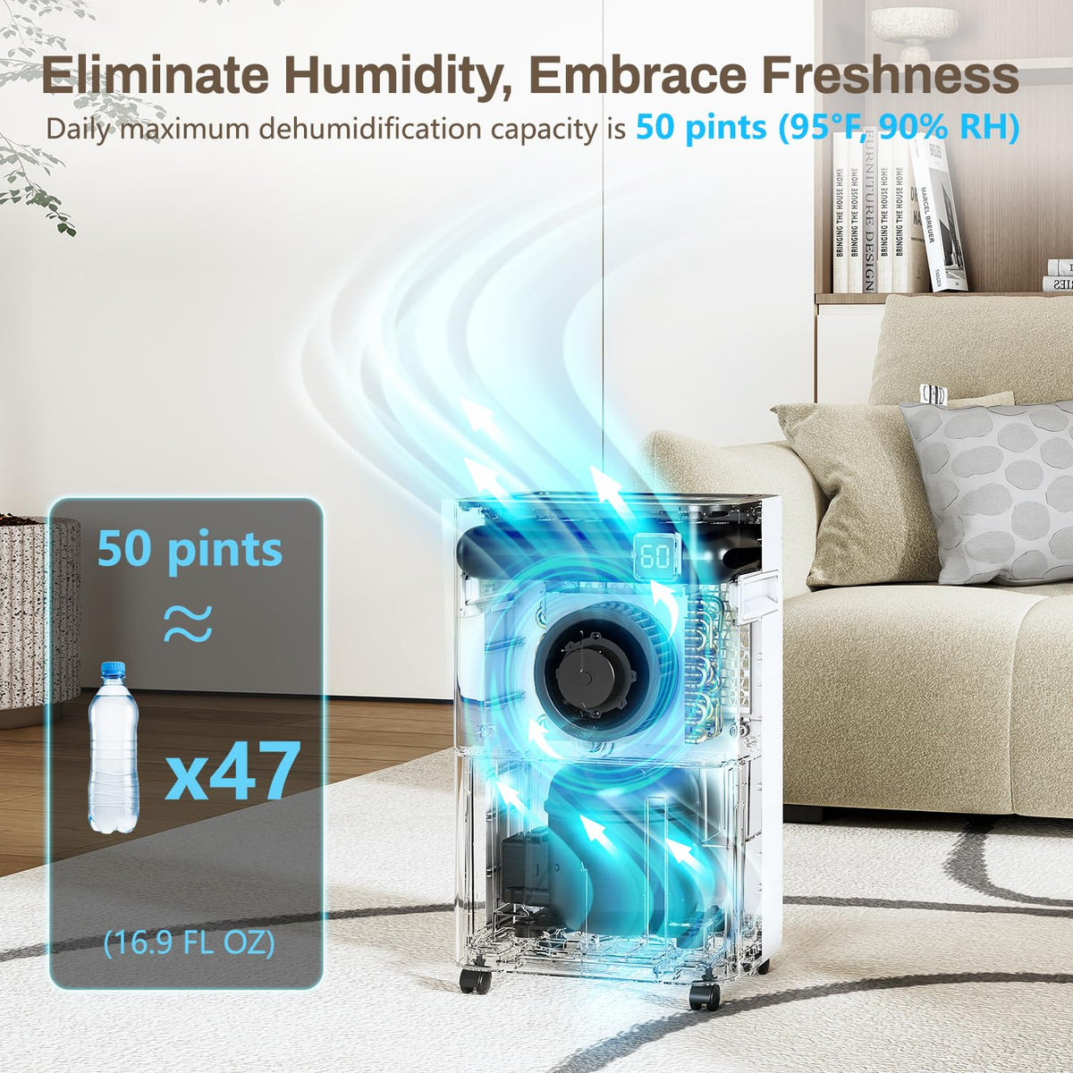 50 Pint Dehumidifier with Drain Hose Z31866