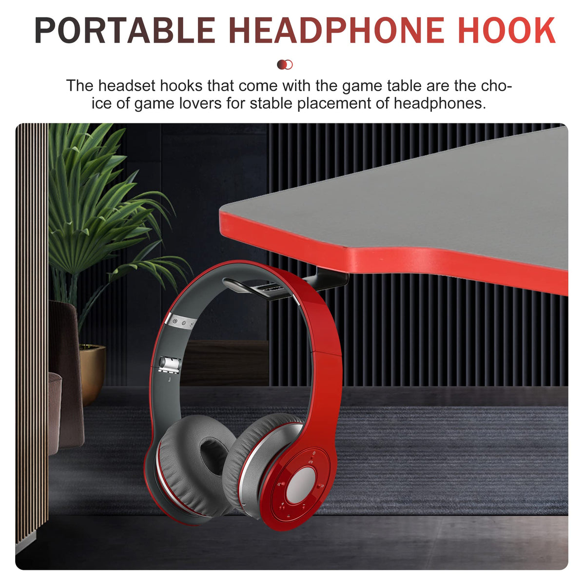 47 Inch Z Shaped Gaming Desk with Headphone Hook A338