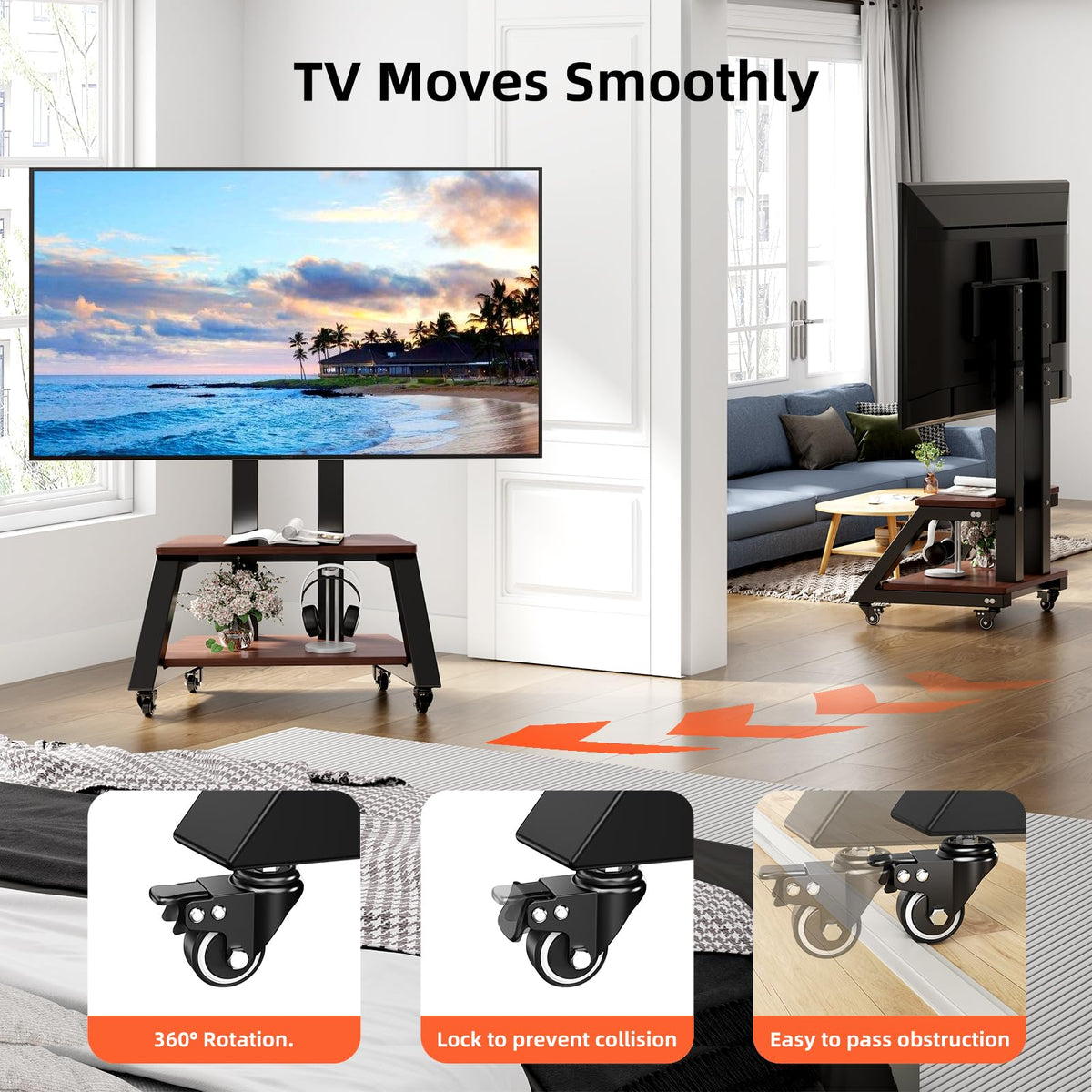 Rolling TV Cart with Wheels for 32-86 Inch TV K501262