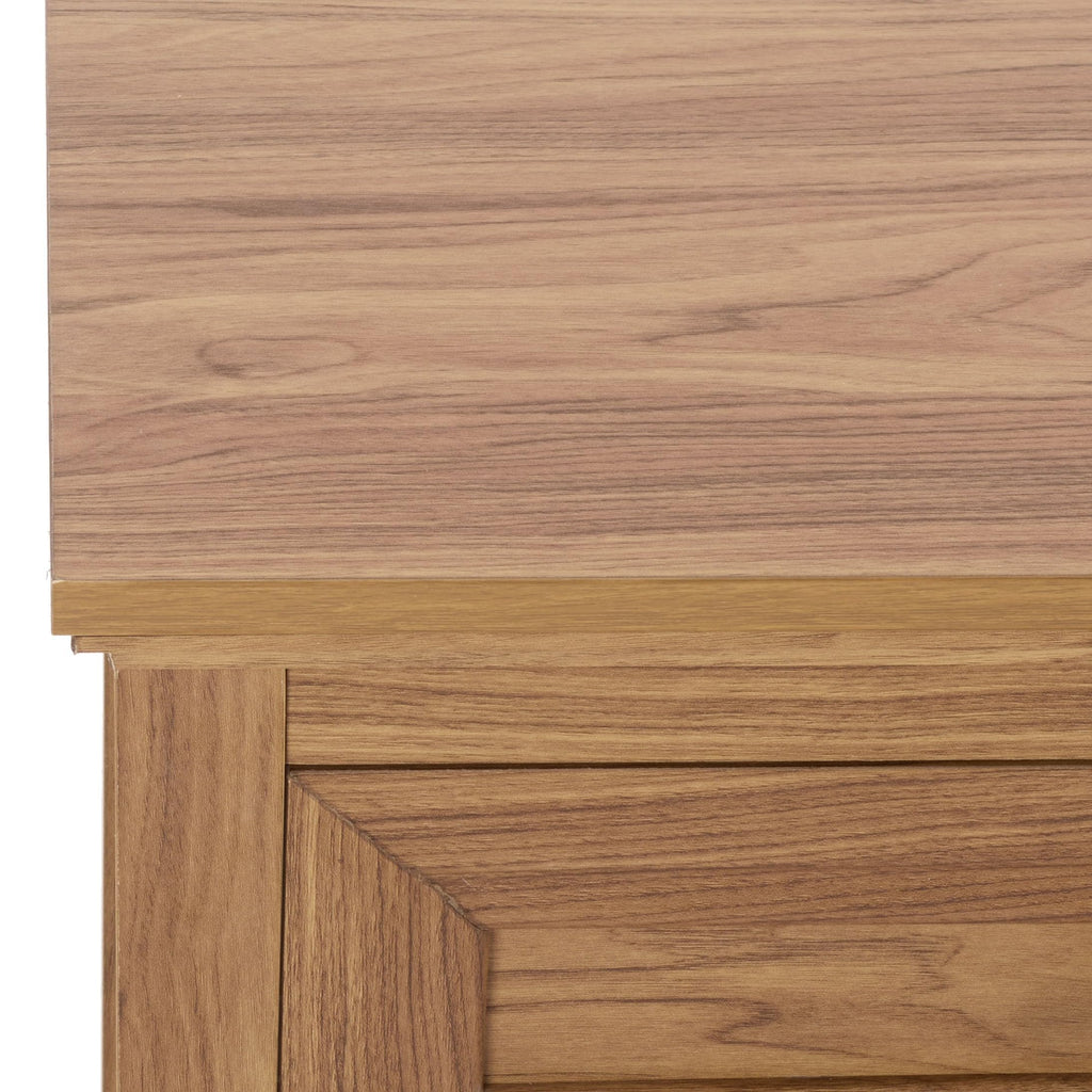 Oak 2-Drawer Console Table with Shelf Storage U768