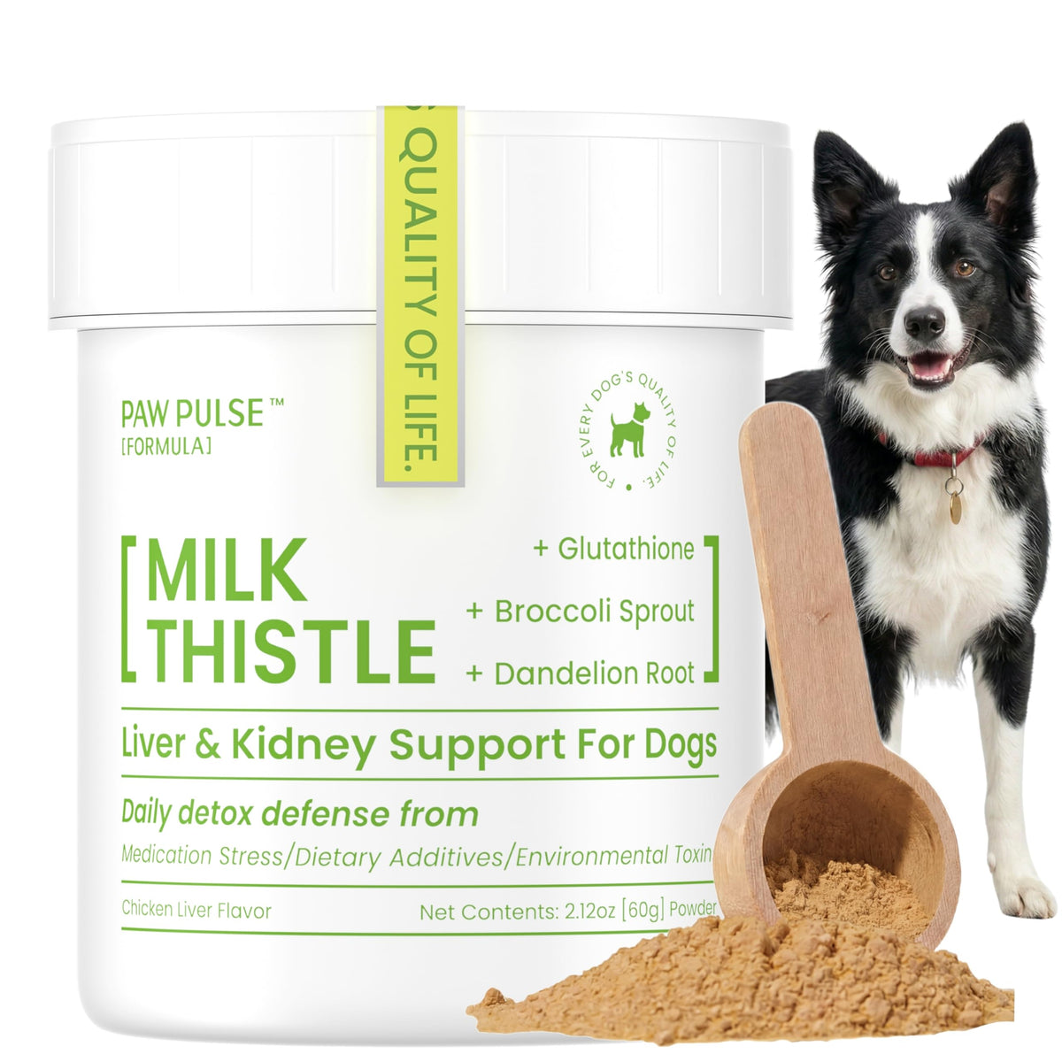 Milk Thistle & Silymarin Powder Liver Support for Dogs 2.12 oz X40648