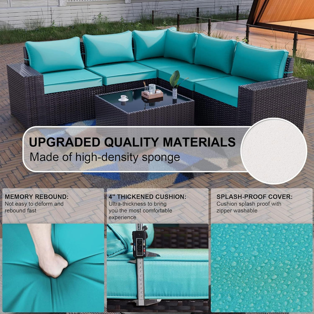 12PCS PE Wicker Rattan Sectional Sofa N341679