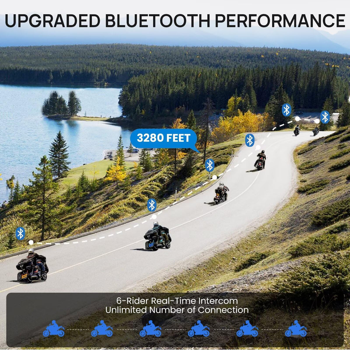 Bluetooth Modular Flip up Full Face Motorcycle Helmet I9476