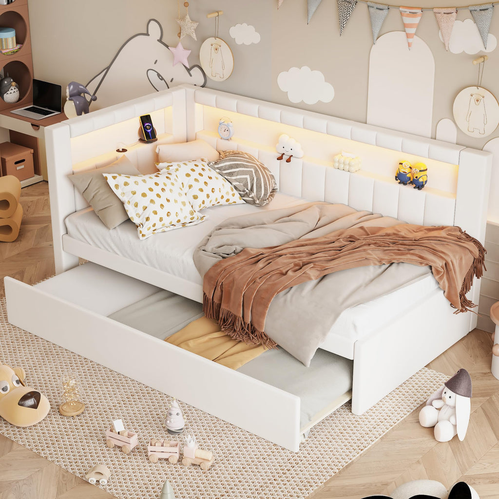 White Twin Size Daybed with Trundle D4311