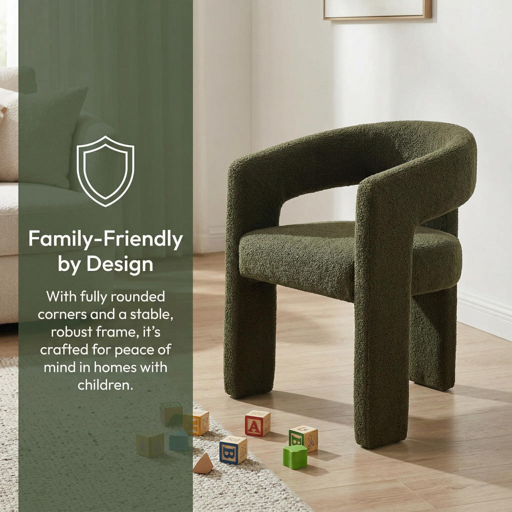 Green Sherpa Barrel Dining Chairs Set of 2 O87740