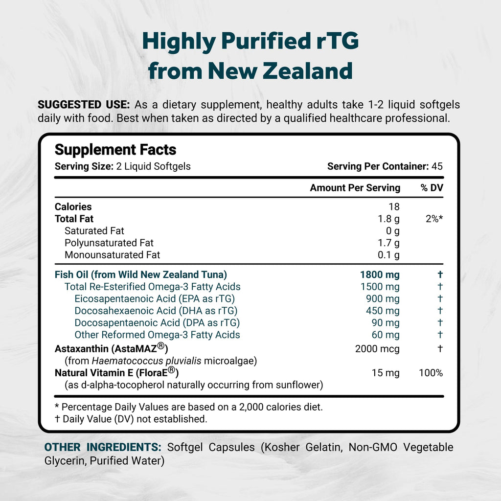 Omega 3 Fish Oil 1800mg 90 Softgels Z78502