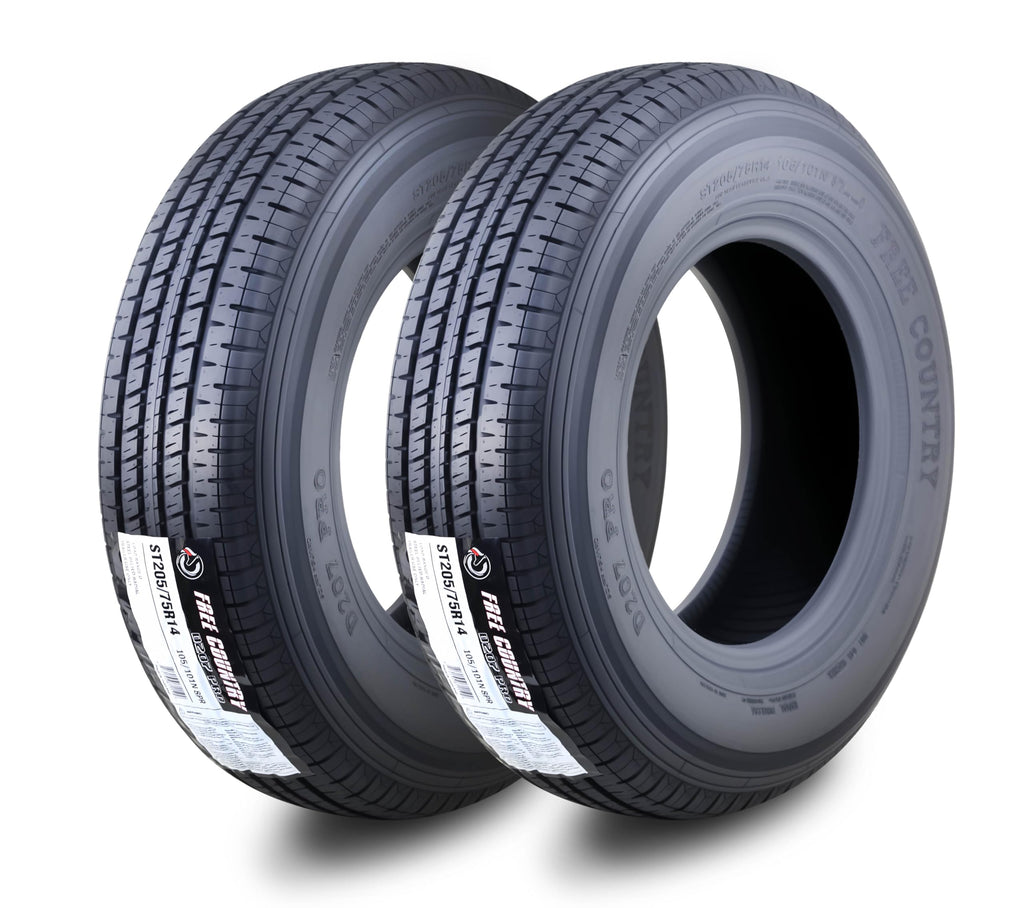 2 Premium Trailer Tires ST205/75R14 8PR LR D T3243