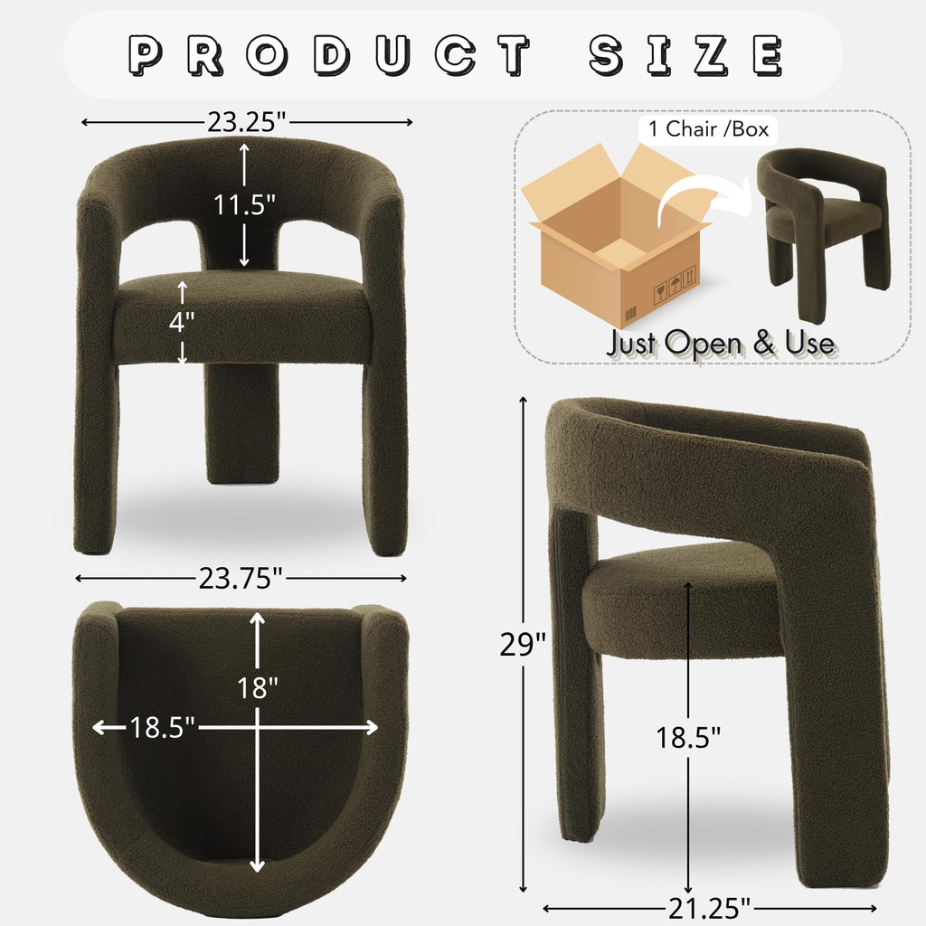 Green Sherpa Barrel Dining Chairs Set of 2 O87740