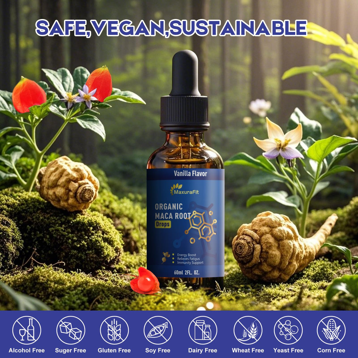 Maca Root Ashwagandha Liquid Drops 4 fl oz 2 Pack I577