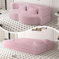 Pink Full Size Sherpa Futon Sofa Bed Y4585