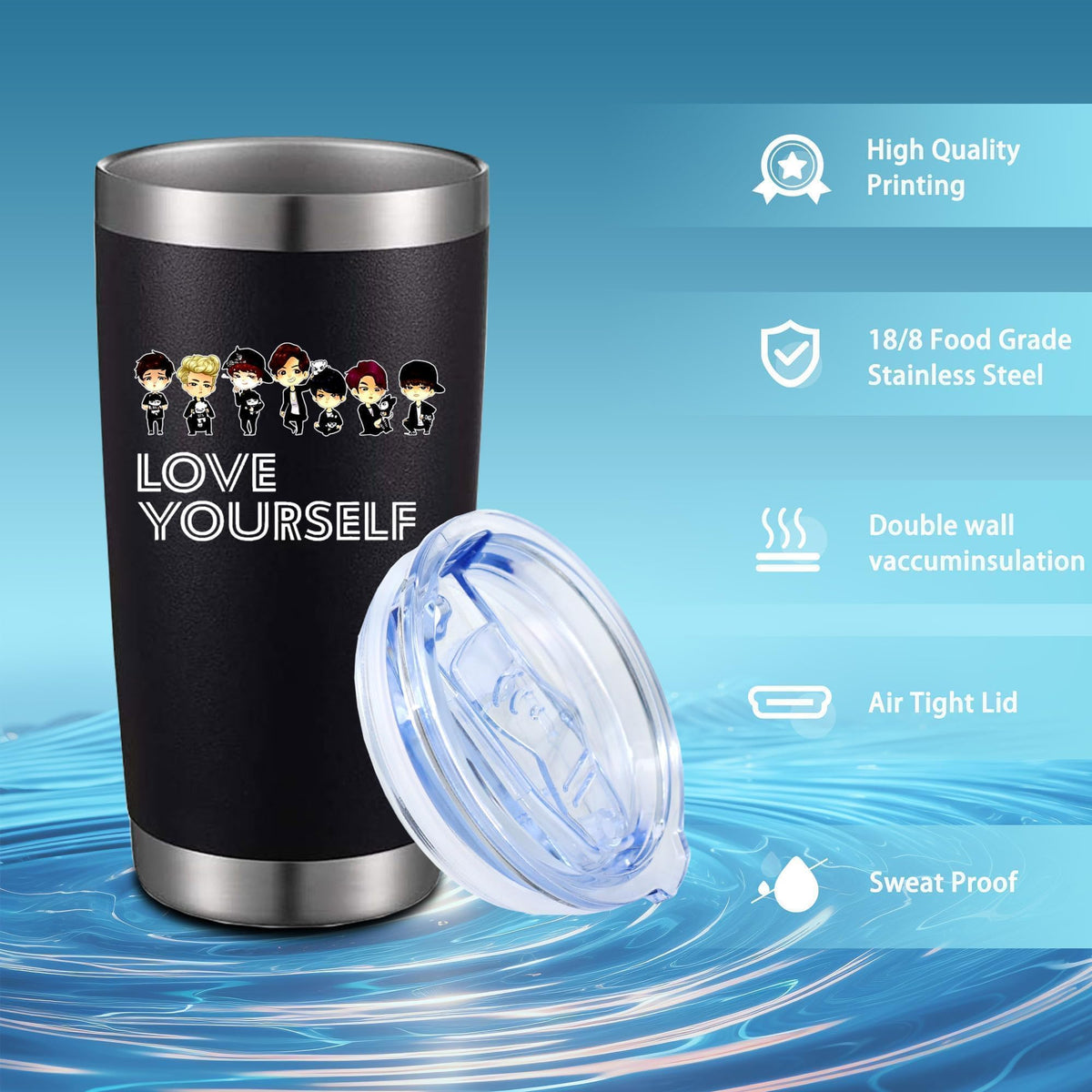 20oz Insulated Stainless Steel Tumbler with Lid I1258